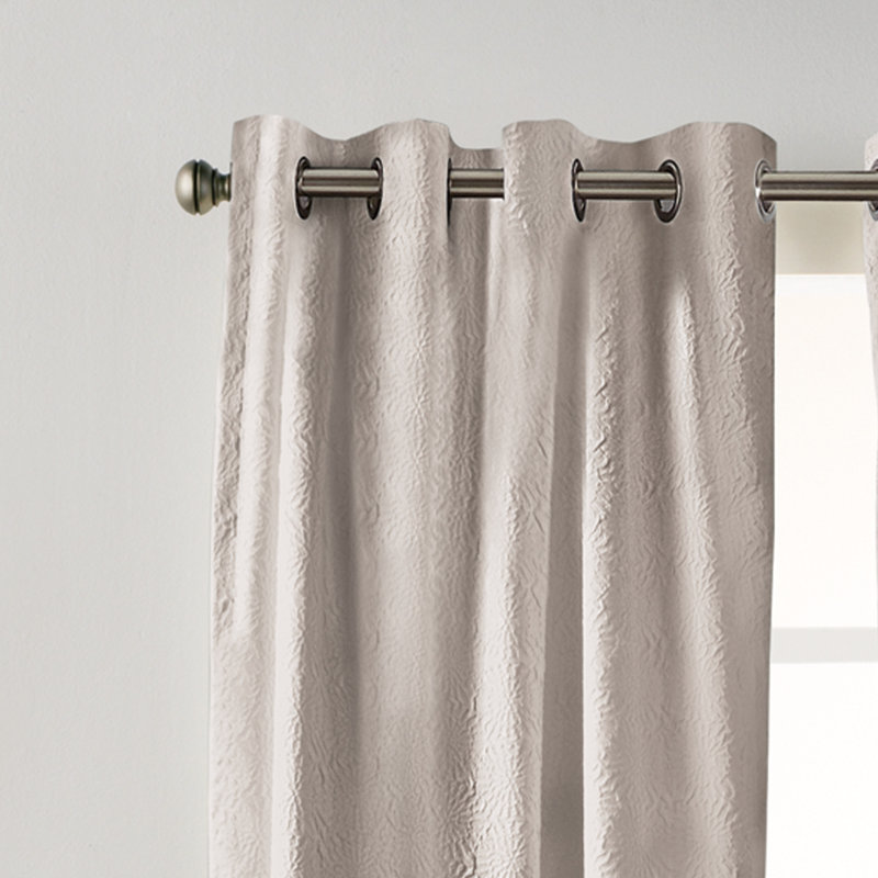 Taupe Beige Polyester Grommet Curtain Panel, 63"