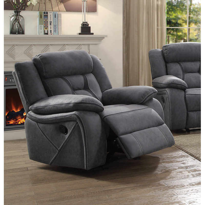 Fauteuil inclinable manuel oscillant 39 po Sophocles, Similisuède gris