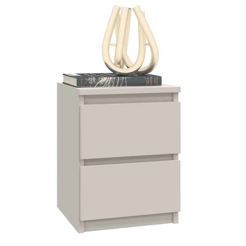 Delancey 30cm W Manufactured Wood Bedside Table, Cashmere