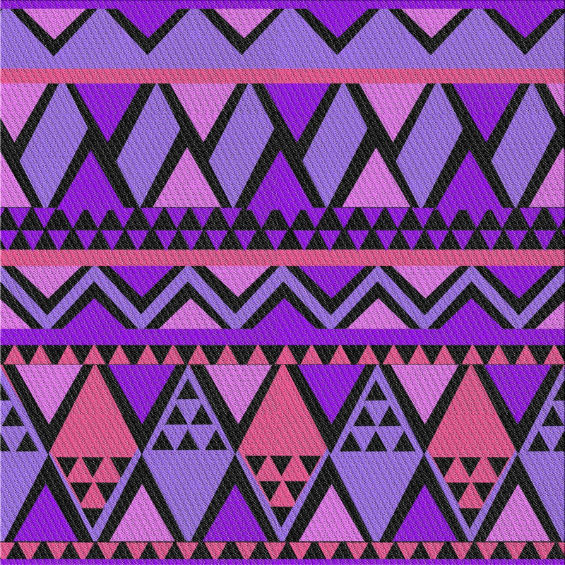 Tapis violet/rose à motifs, Carré 4 pi