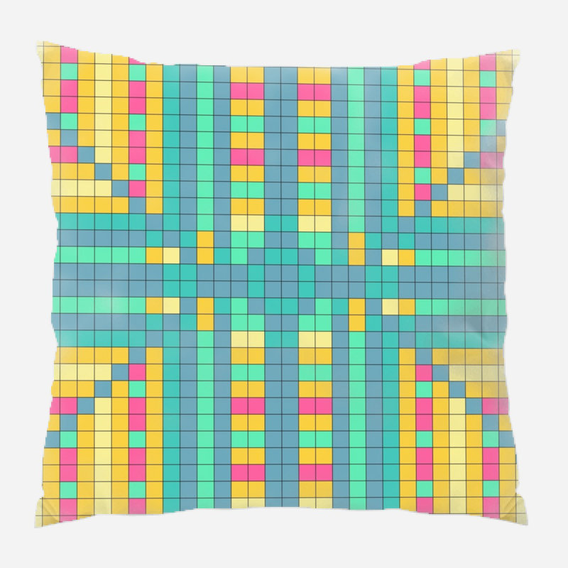 Checkerboard Geometric Microsuede Reversible Throw Pillow