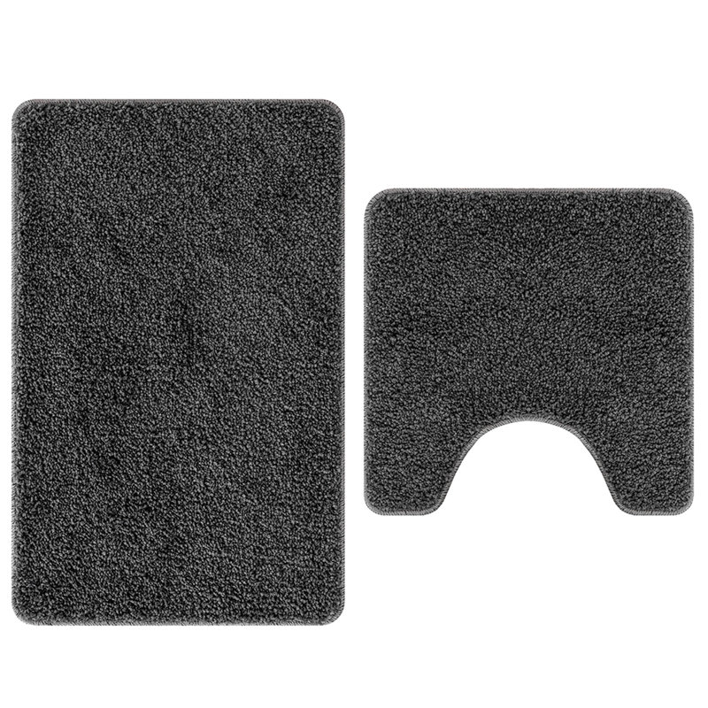 Polyester Standard Water-Resistant Materials Bath Mats, Charcoal