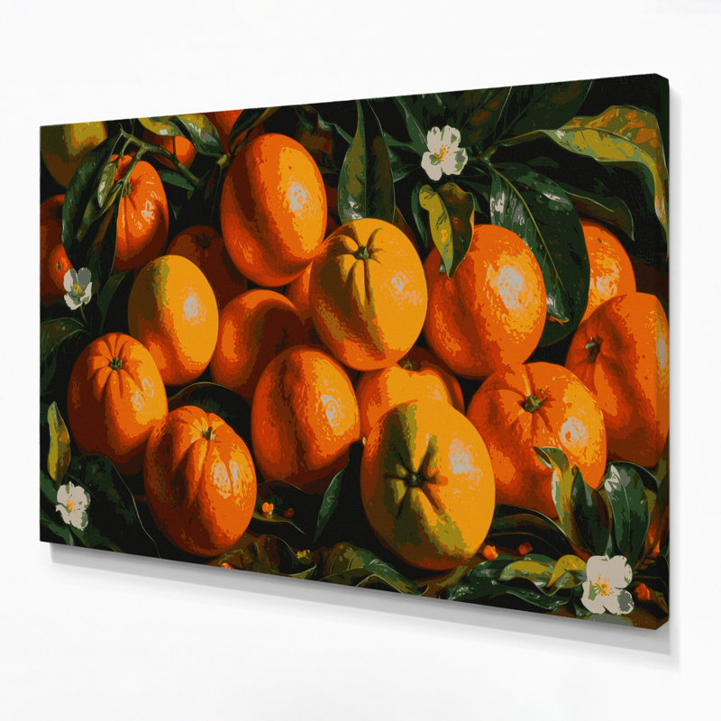Fruit, mandarine brune, art mural sur toile, H 24 po x l 36 po
