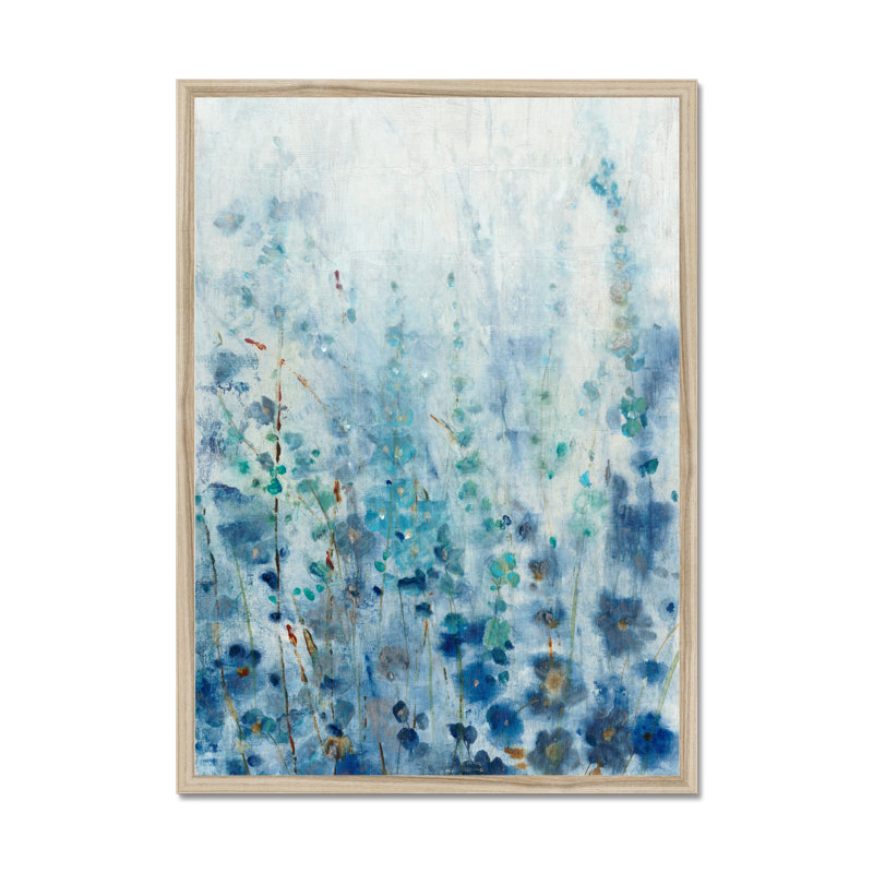 Misty Blooms I - Painting, Natural Wood Single Picture Framed Paper, 50cm H x 34cm W