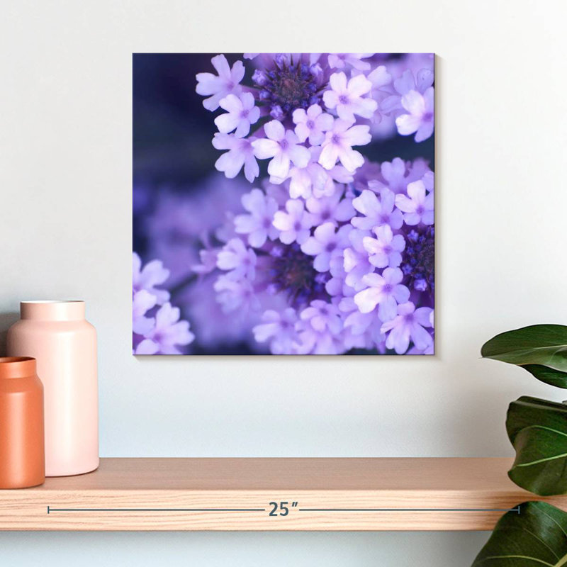 Harnek fleurs mauves, H 16 po x l 16 po