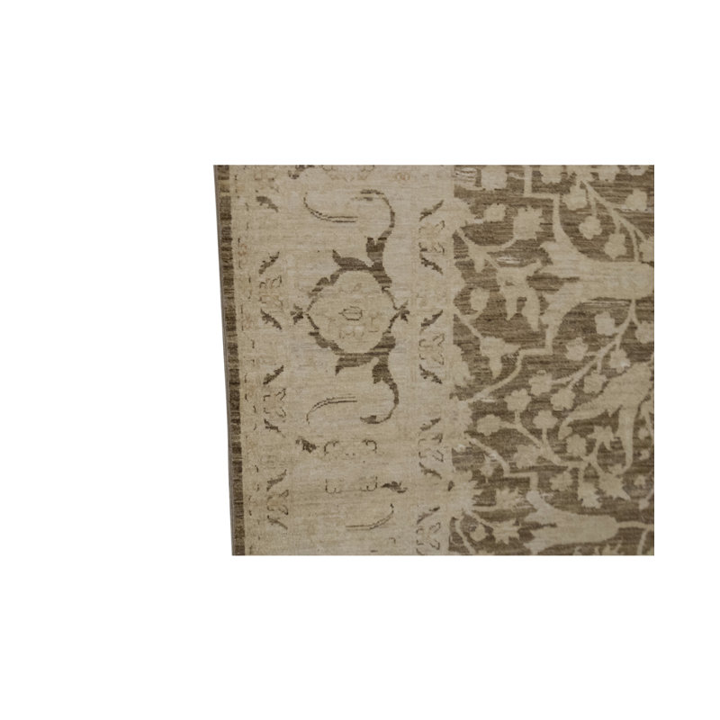 Tapis brun clair de haute qualité noué à la main Ziegler