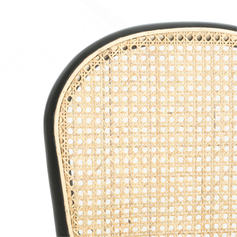 Chaise en rotin Jaziel, Naturel/noir