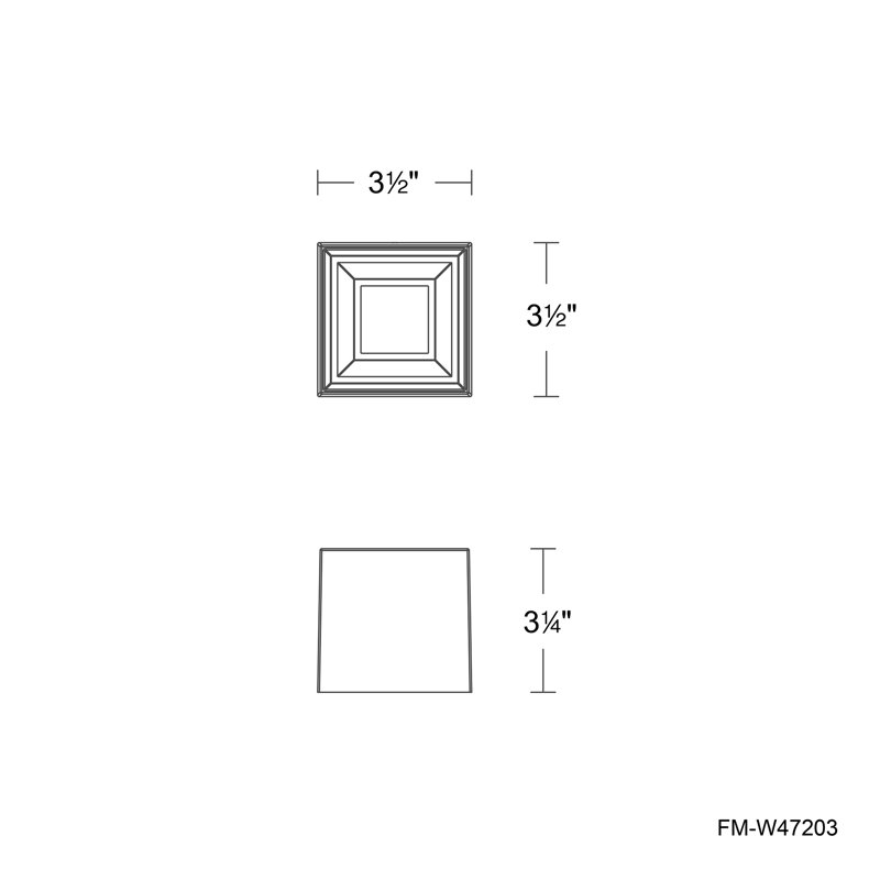 Downtown Square Dimmable LED Outdoor Flush Mount With Built In Color Temperature Switch from 3000K/3500K/4000K, 4000, White