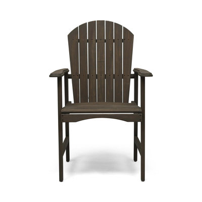 Natural Weather-Resistant Acacia Wood Adirondack Dining Chairs Set