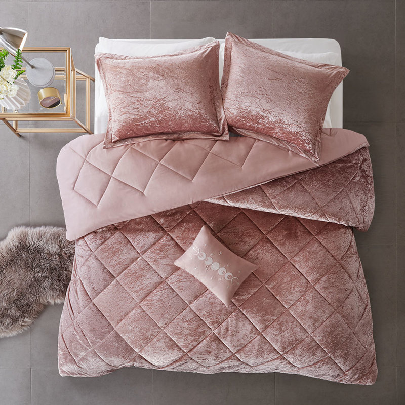 Édredon pour lit simple / simple TG, Édredon pour lit simple + 2 pièces supplémentai, Rosé