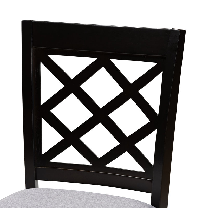 Upholstered Counter Stool with Solid Wood Frame, Grey