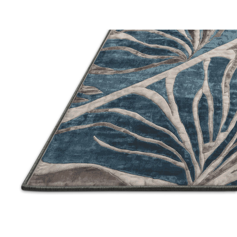 Tapis gris soyeux et moelleux, Carré 5 pi