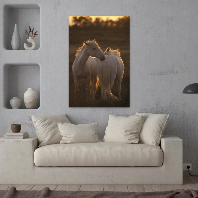Horses Of Camargue by Collezione Panoramica - Wrapped Canvas Print, 36" H x 24" W