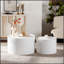 Ensemble de 2 tables basses rondes avec rangement dissimulé - Tables d'appoint modernes en MDF ondulé peint pour petits espaces, entièrement assemblées