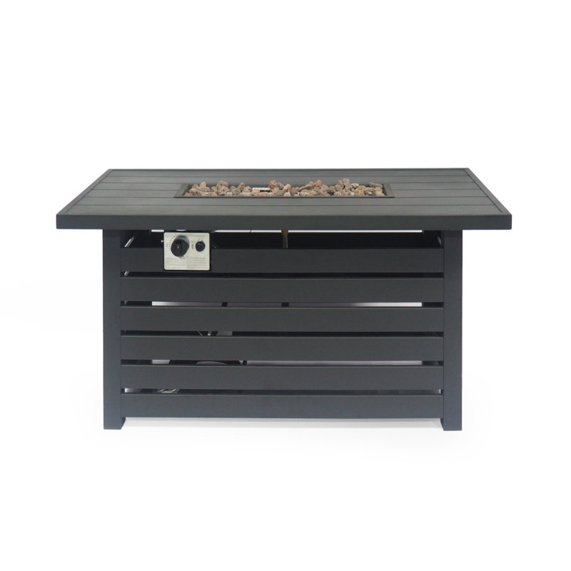 Foyer de table rectangulaire au propane en fer 45 po - 30 000 BTU