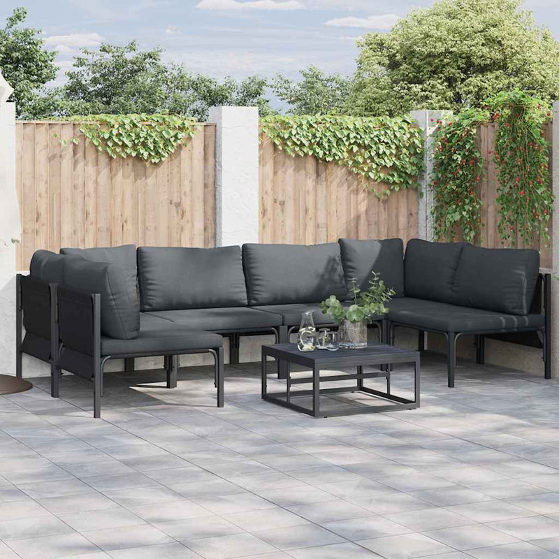 Vidaxl Garden Sofa Set 7 Pcs Anthracite Steel