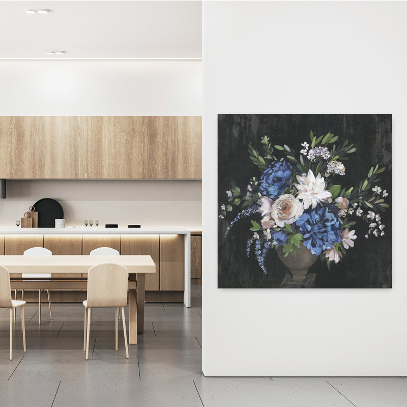Bouquet bleu, bonheur classique, art floral élégant, H 48 po x l 48 po