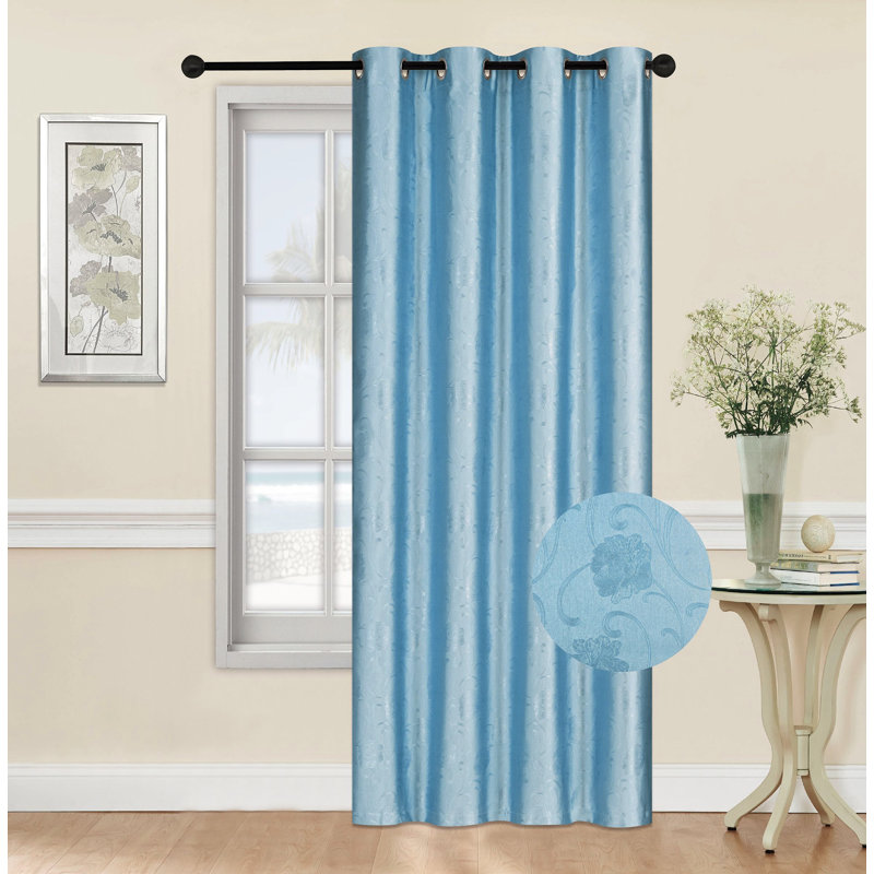 Rideau en polyester Dickison, L 54 po x L 84 po, Bleu
