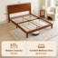 Base de lit plateforme grand en bambou avec tête de lit haute, base de lit avec 12 lattes en peuplier, aucun sommier requis, assemblage facile, brun-686426084