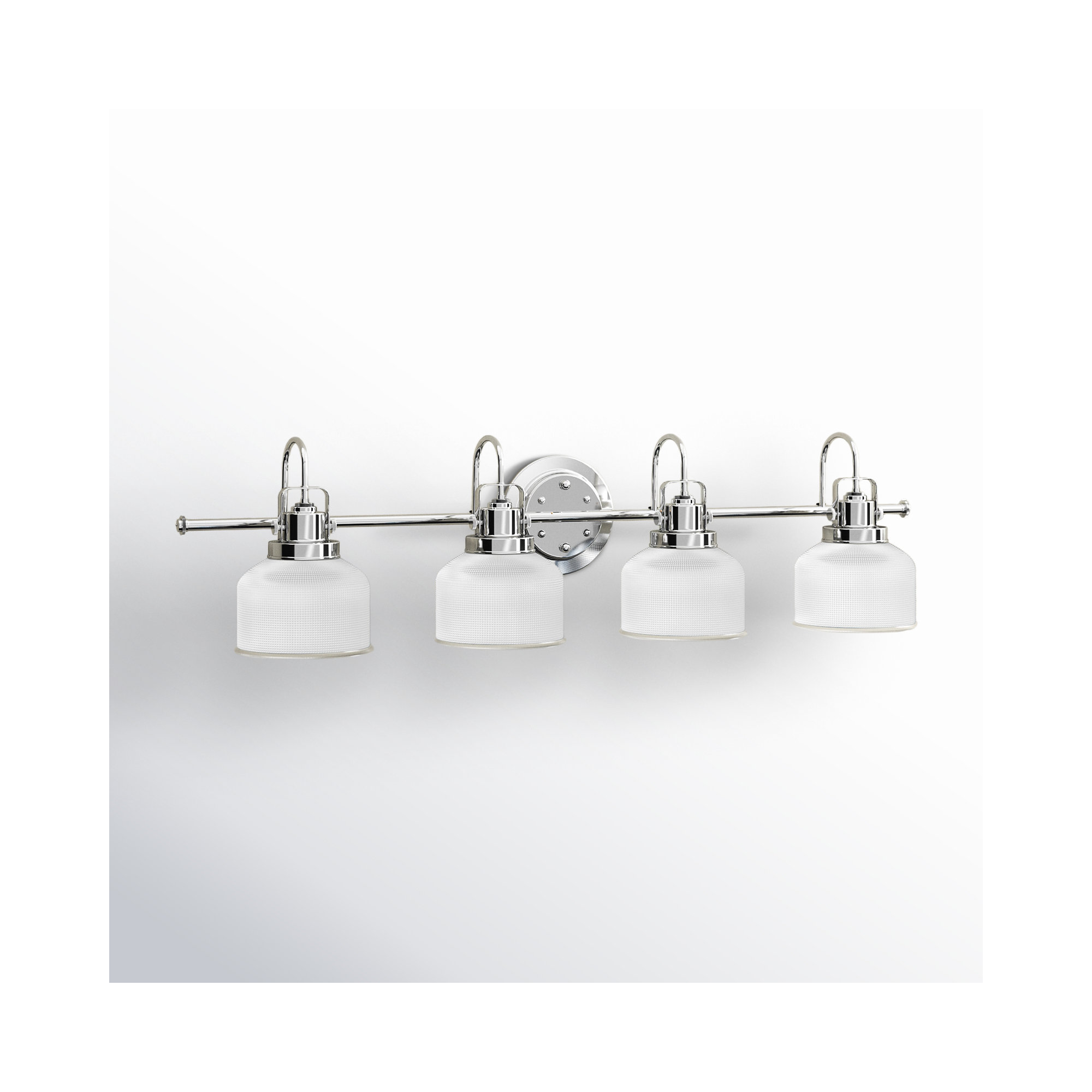 Rosser 4 Light Transparent Dimmable Vanity Light, Polished Chrome