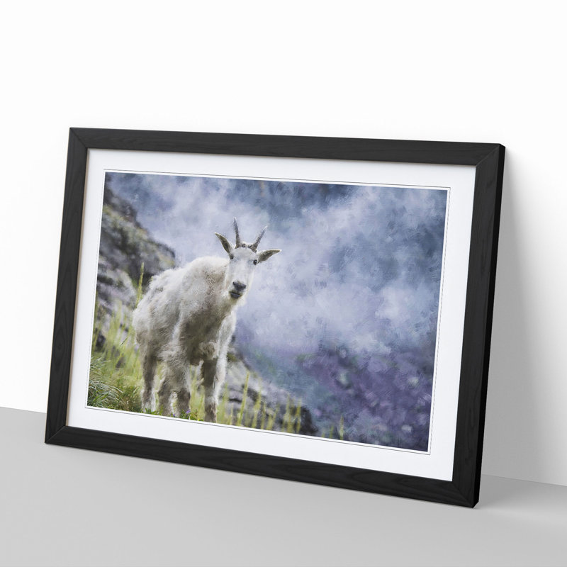 Mountain Goat Vol.2 - Framed Print, 48cm H x 65cm W x 2cm D, Black Framed