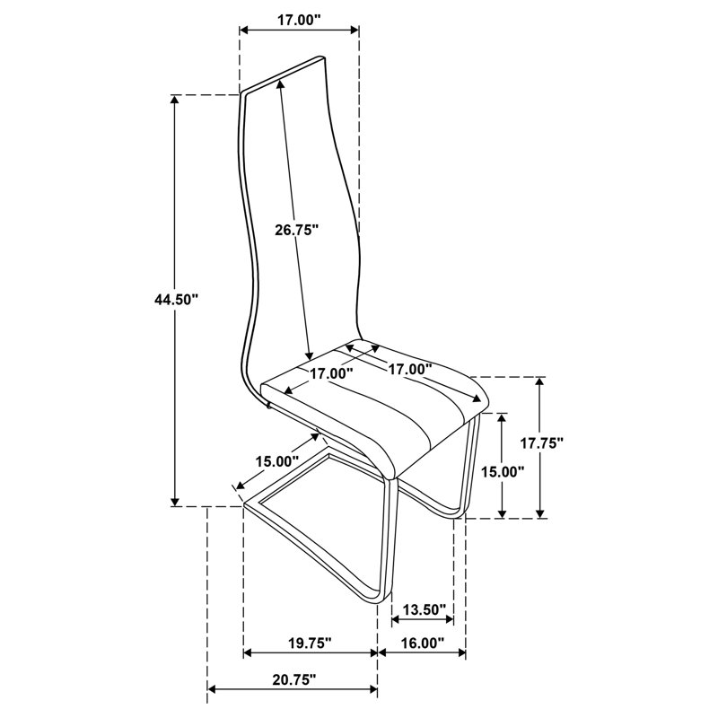 Chaise d'appoint rembourrée Angelisha, Gris, Chrome