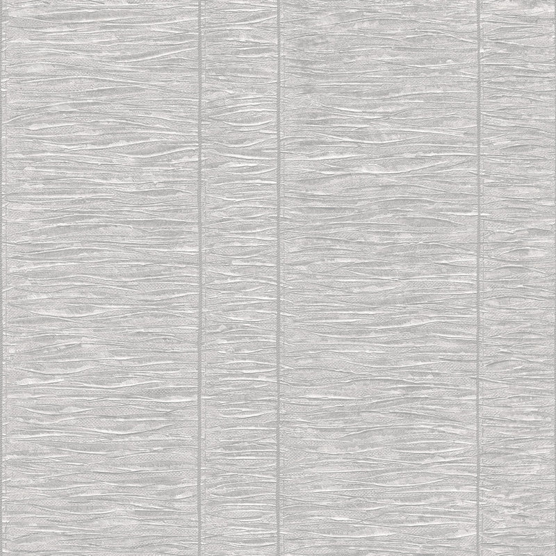 Palazzo 2 Pleated Stripe Wallpaper Roll, Gray