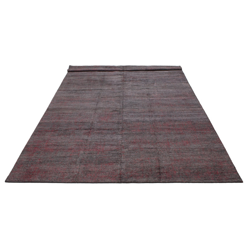 Tapis unique gris Loreto noué à la main 11 pi 11 po x 17 pi 5 po
