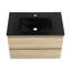 Meuble-lavabo mural de 30 pouces avec lavabo en céramique noire et tiroirs à fermeture en douceur, peu encombrant et élégant-116332454
