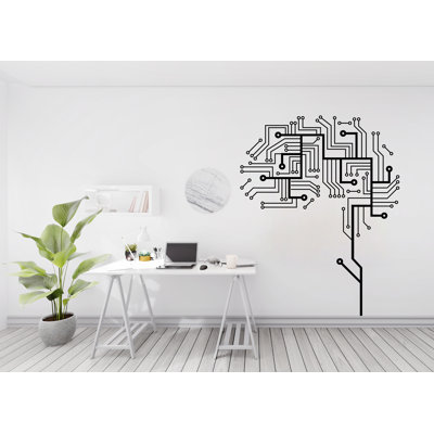 Circuit Board Wall Decal, Technology Vinyl Wall Art Decals, Brain Circuit Decal, Office Decor, Business Wall Decal, Wall Art Office