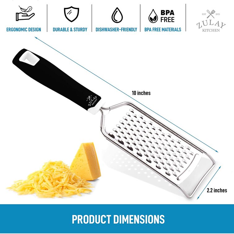Zulay Kitchen Professional Stainless Steel Flat Handheld Cheese Grater -  Green, 1 - King Soopers
