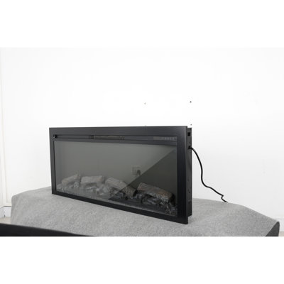 Foyer électrique encastré 44 po, télécommande, effet de flamme, chaleur 1400 W, 5000 / H, bouton tactile, évent mural de 44 po, télécommande, flamme, sortie de chaleur, contrôle de température 64F - 82F