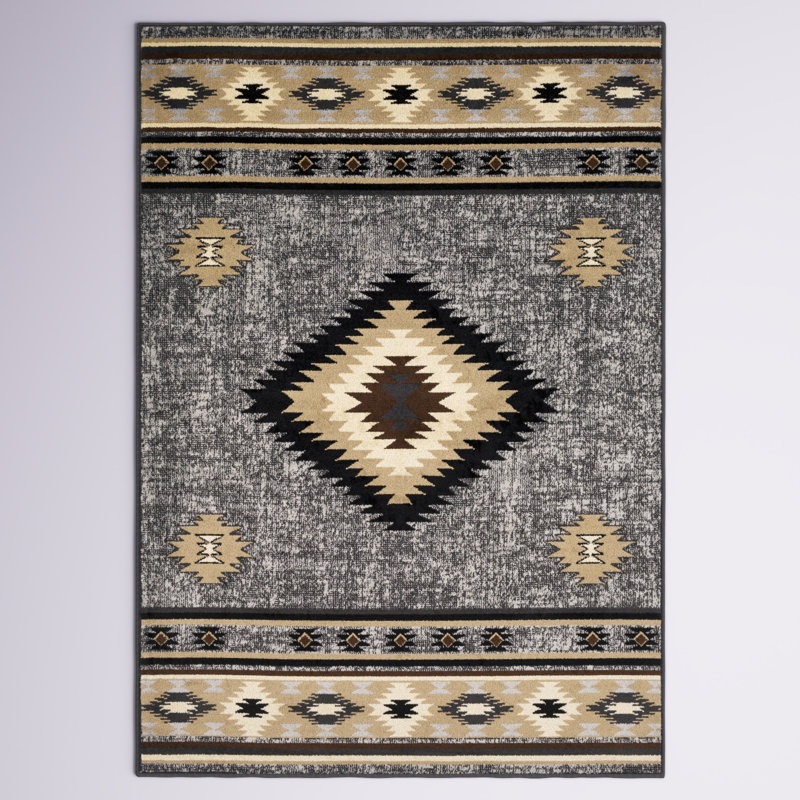 Tapis tissé à la machine Gorge Southwestern, Rectangle 2 pi x 3 pi