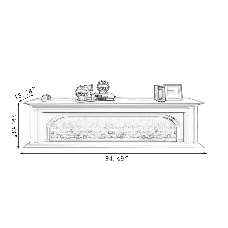 Foyer de meuble télé beige et noyer, H 29,53 po x l 94,49 po x P 29,53 po
