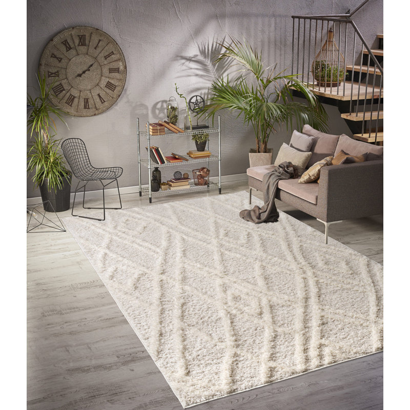 Tapis beige en polypropylène / jute tissé à la machine Siepie, Tapis de couloir 2 pi 7 po x 9 pi 11 po