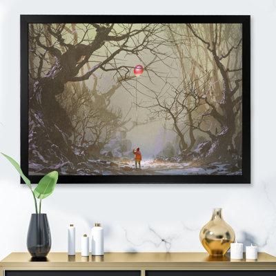 «Video Game Boy Lost In Mystic Forest», décoration murale moderne sur toile