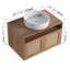 Meuble-lavabo de 30 po avec lavabo d'art en céramique blanche, 2 portes à fermeture douce, conception à fixation flottante, contreplaqué (emballage KD)-1029462353