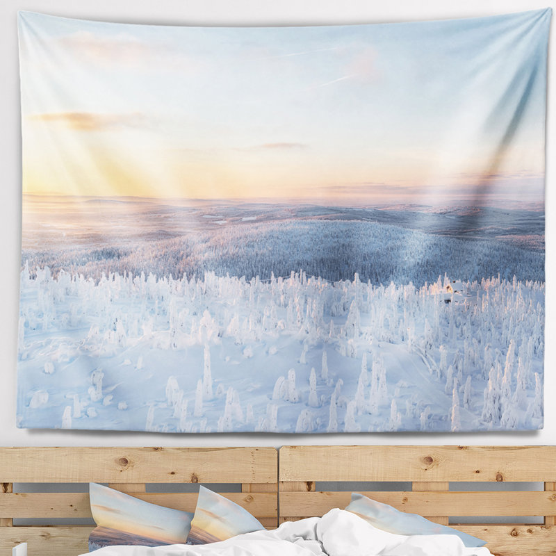 Paysage d'hiver en Laponie, H 32 po x l 39 po