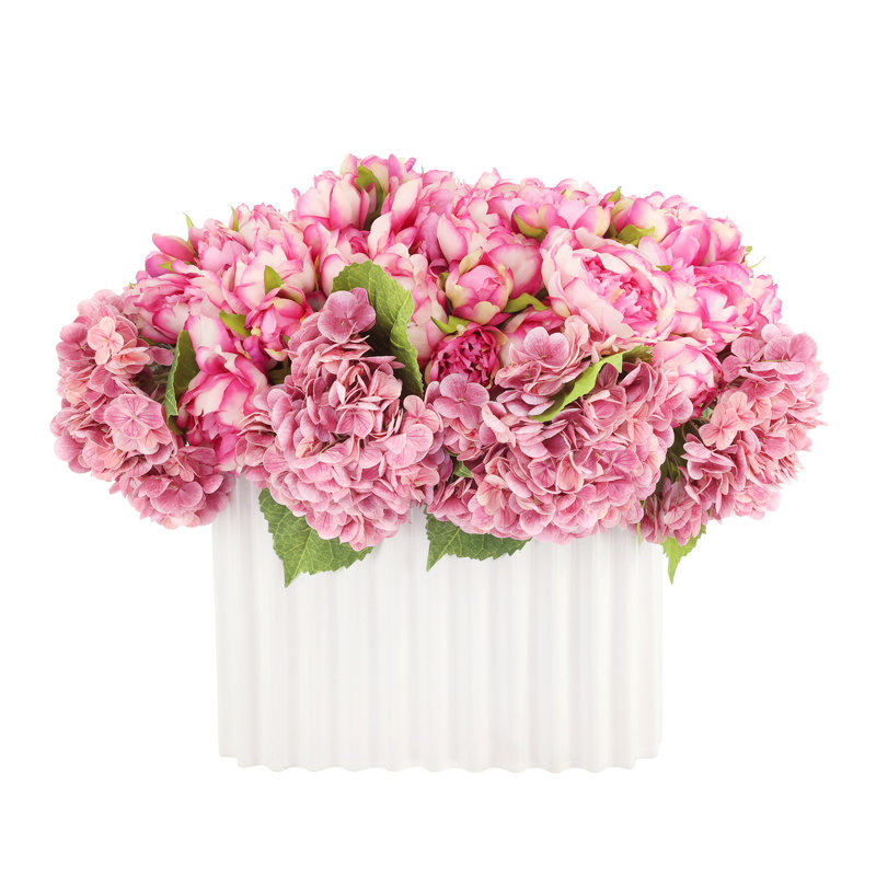 Hydrangea and Peony Centerpiece