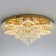 W32 Modern Crystal Chandelier Crystal Flush Mount LED Ceiling Light Fixture for Living Room Foyer Dining Room Hallway Dimmable 2700k 4500k 6000k