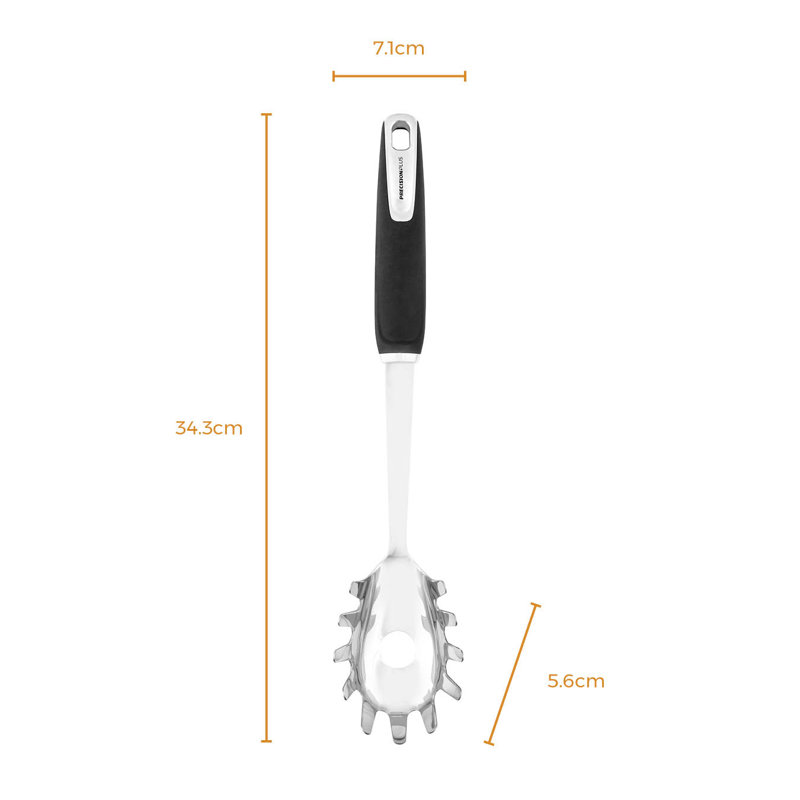 Tower T832225 Precision Plus Spaghetti/Pasta Server with Hanging Loop, Softtex Handle, Stainless Steel