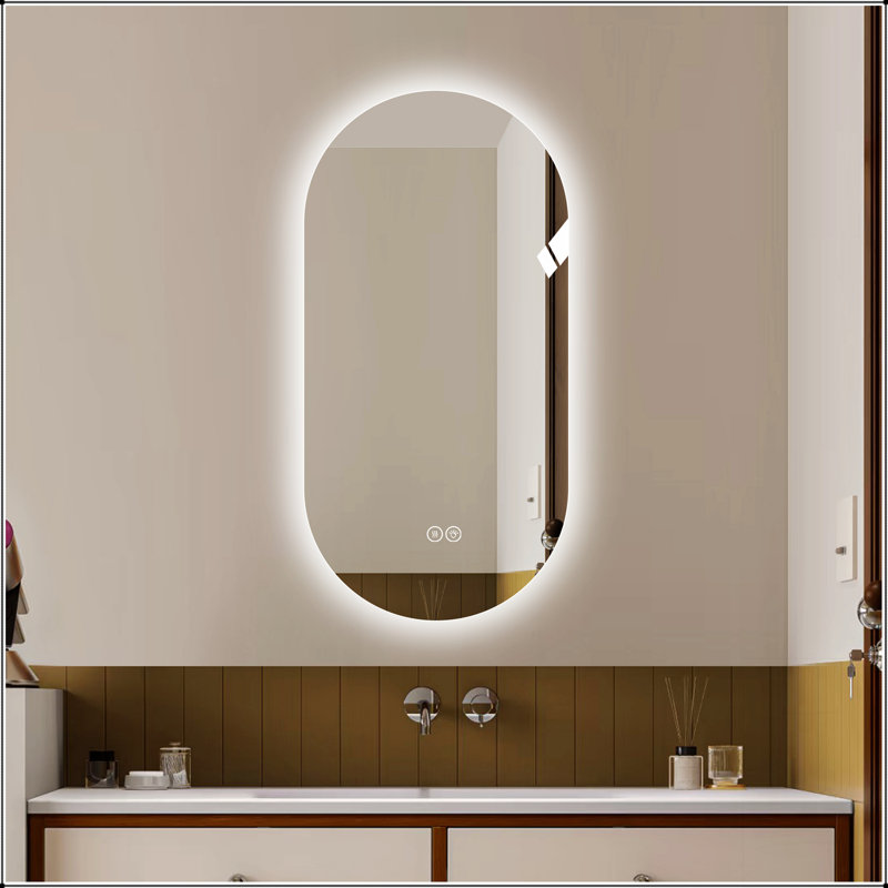 Miroir intelligent antibuée à écran tactile à DEL pour salles de bain modernes et salons de coiffure, 23,62 po x 47,24 po