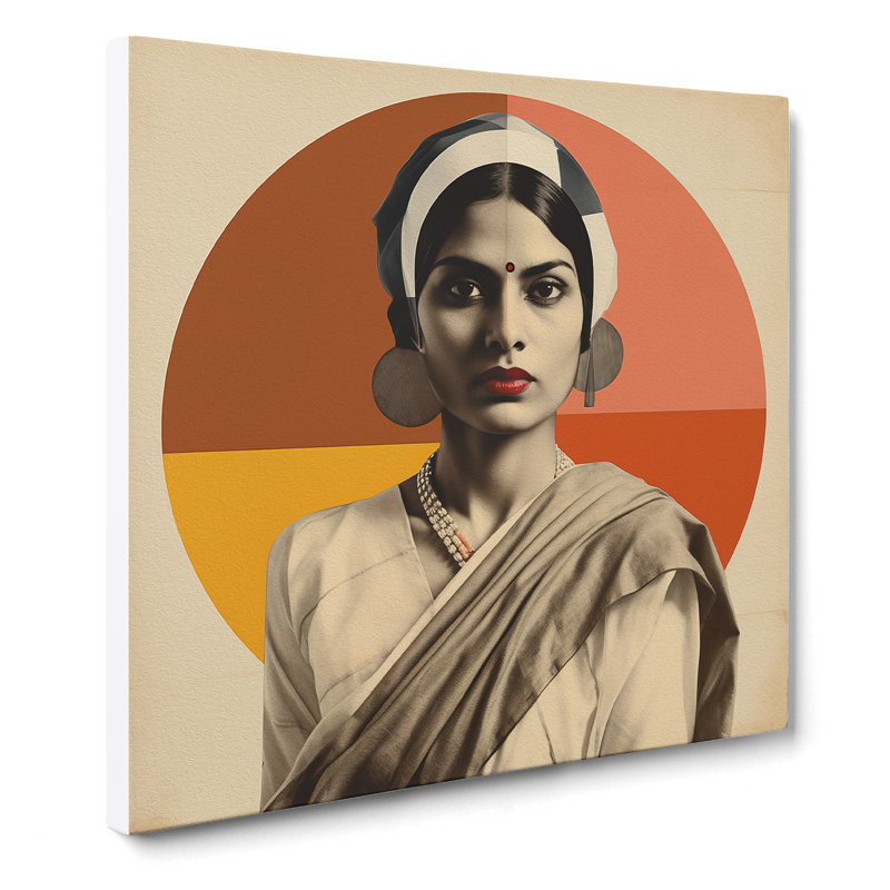 Indian Woman Bauhaus - Wrapped Canvas