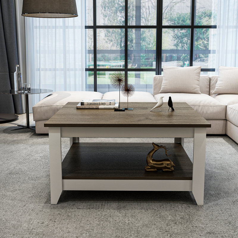 Lea 90 Cm Square Coffee Table, Brown