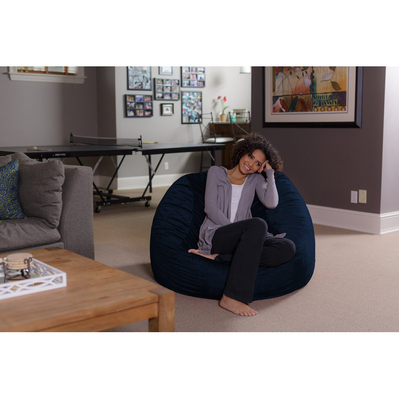 Fauteuil à billes - Fauteuil à billes rond rembourré de mousse déchiquetée de 4 pi - Fauteuil à billes rembourré en mousse à mémoire de forme moelleuse et ultra douce avec housse en microsuède - Mobilier et accessoires rembourrés de mousse remb