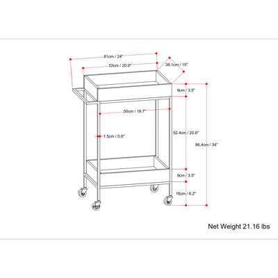 Simons - 24" Bar Cart - Natural