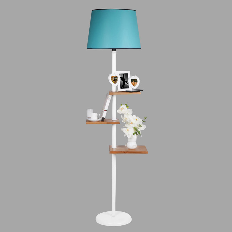 Lampe de table sur pied 67 "Joffe, Turquoise, Blanc