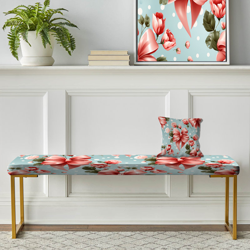 Romantic Reverie Polka Dots Pattern - Polka Dots Upholstered Gold Bench
