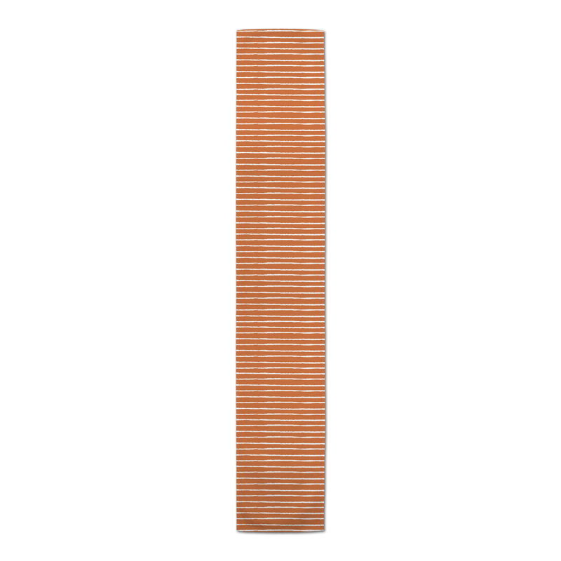 Alue Rectangle Striped Polyester Table Runner, 90" x 16", Light Orange, Striped 2