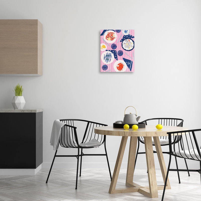  Art mural sur toile de fruits de mer par Be Ni La, H 20 po x l 16 po
